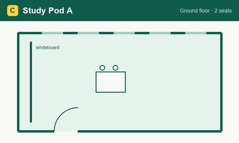 Floor plan of the Study Pod A