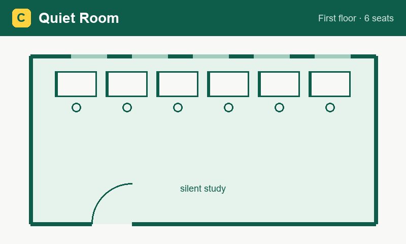 Floor plan of the Quiet Room